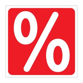 Klistermärke  „%”