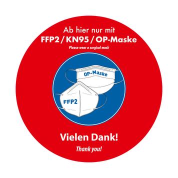 Fönsterfolie "FFP2 / KN95 / Bär OP mask"